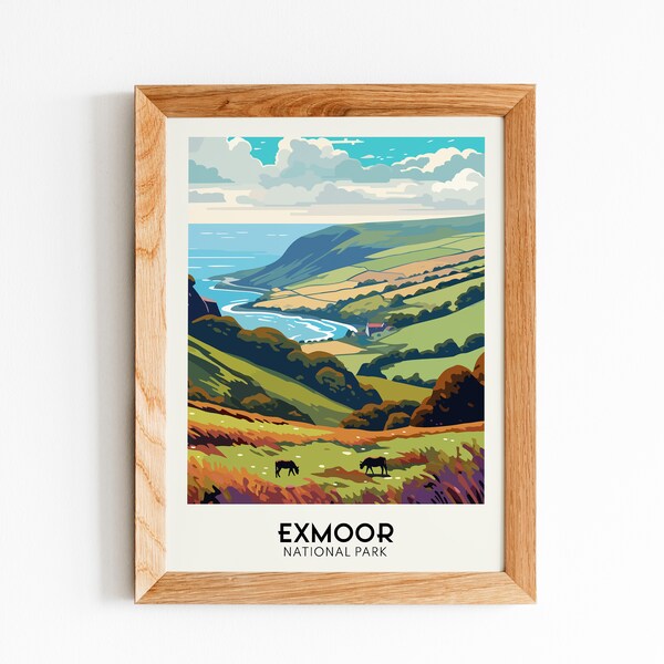 Exmoor National Park Print, Exmoor Wall Art, Exmoor Travel Prints, National Park Printables, Instant Download