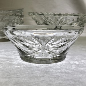 Set of 4 Small Glass Bowls by Anchor Hocking | EAPC &quot;Oatmeal&quot;