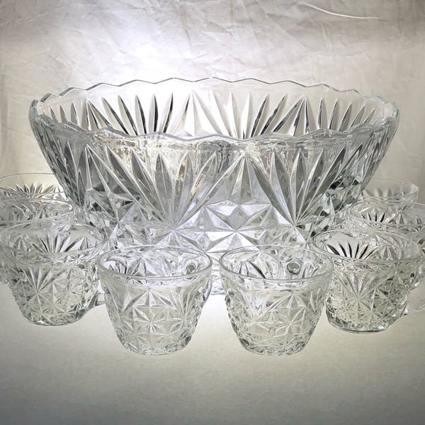 Arlington Punch Bowl Set | One Punch Bowl | Twelve Punch Cups | Anchor Hocking
