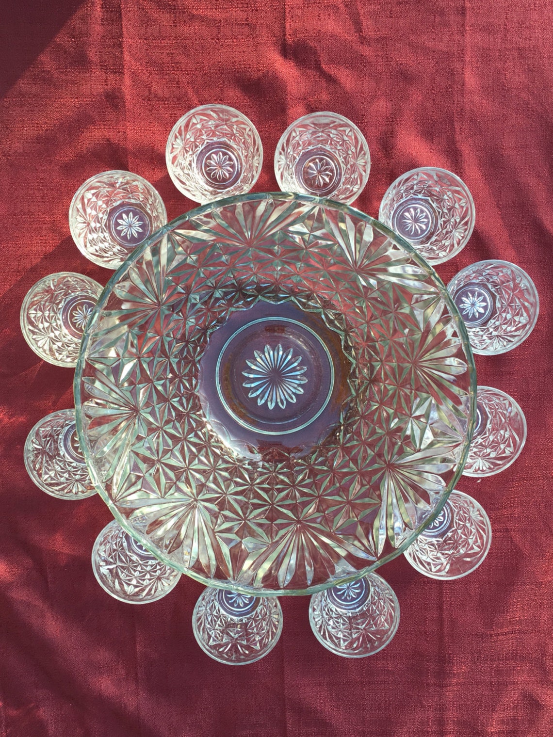 Arlington Punch Bowl Set One Punch Bowl Twelve Punch Cups Etsy