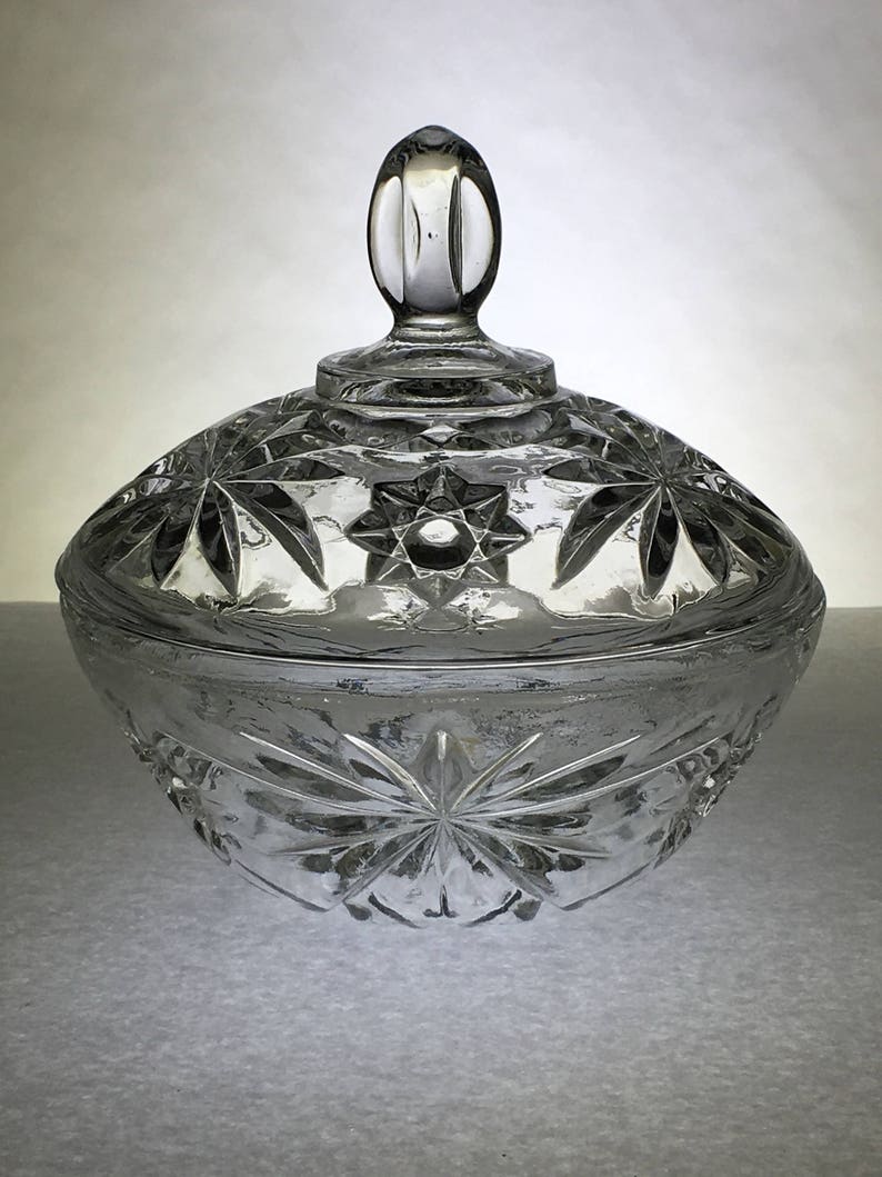 Glass Candy Dish with Lid by Anchor Hocking | Etsy