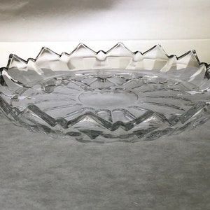 Vintage Plates | Raised Sawtooth Edge | Cut Glass Geometric Flower Shape | Set of Four