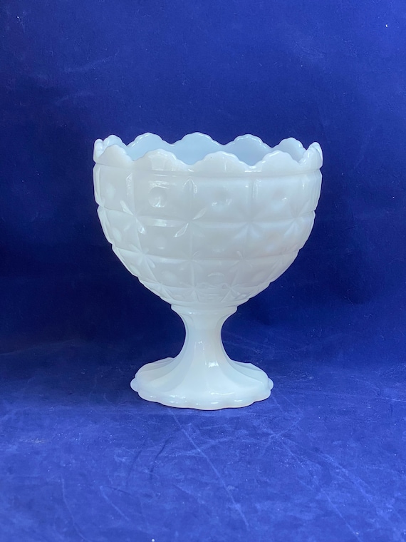 Milk Glass Compote by Napco Cleveland OH Etsy