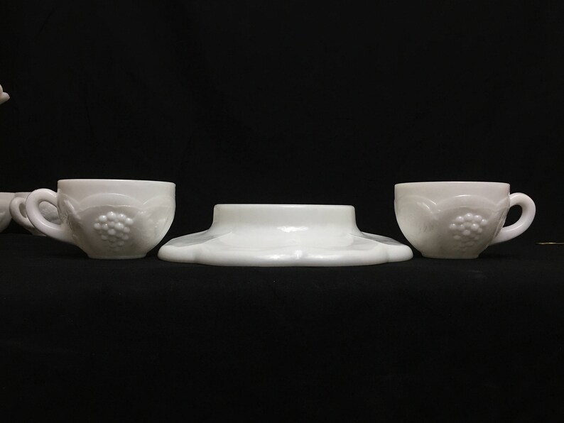 FREE SHIPPING Opaque Milk Glass Punch Bowl Set McKee Etsy