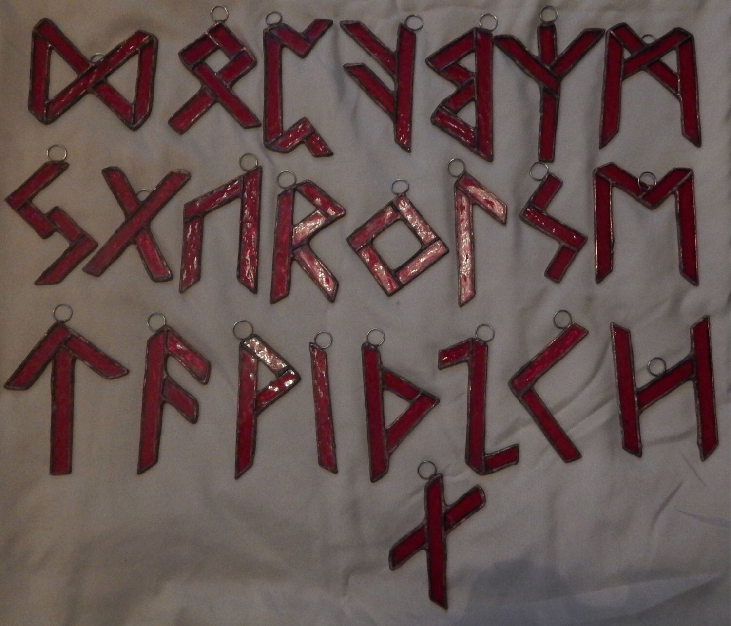 Stained Glass Rune Ornaments Set - Etsy