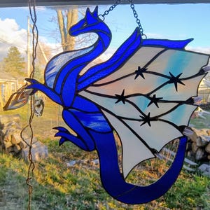 Gemstone Crystal Large Dragon stained glass suncatcher Agate Slice