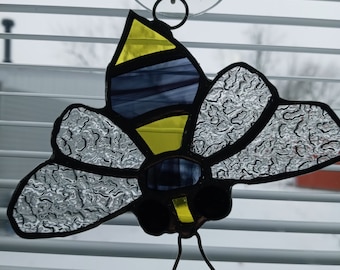 Honey Bee Stained Glass Suncatcher