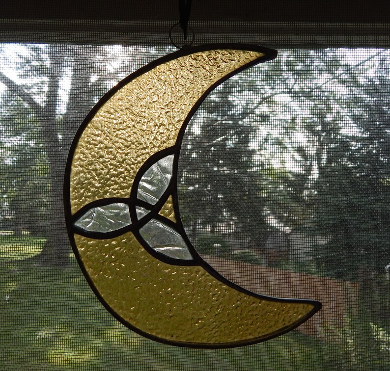 Triskele Crescent Moon Stained Glass Suncatchers