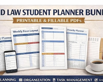 ADHD Law School Prep Bundle | Planner + Application Tracker + Personal Statement Workbook