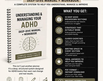 Understanding and Strategies workbook for Managing ADHD