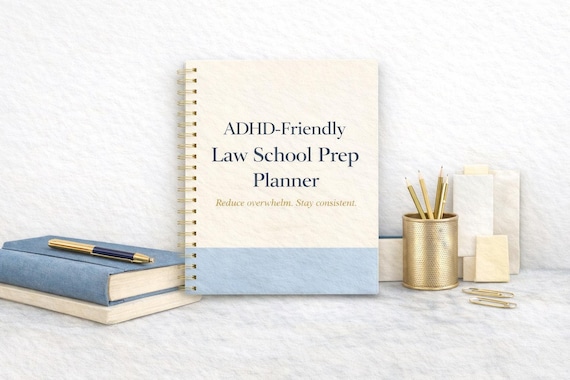 ADHD-Friendly Law School Prep Planner | GRE & JD-Next Study Guide | Nontraditional Law Student Organizer