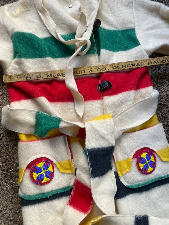 Vintage Hudson's Bay Point Blanket Capote Wool Bl… - image 8