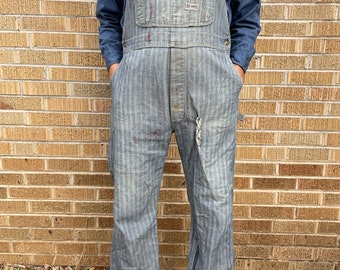 Vintage 1950’s Big Smith Sanforized distressed overalls 38x26