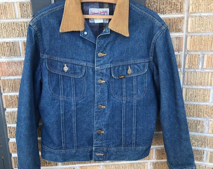 Vintage 1970s LEE Storm Rider Blanket Lined Denim Jacket Dark Etsy