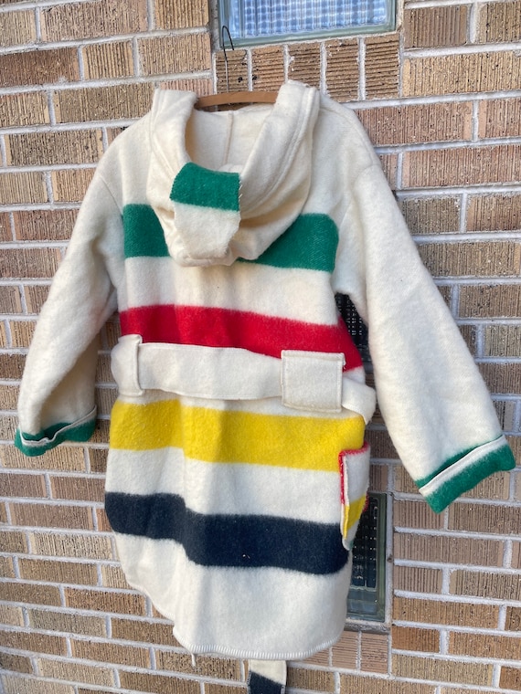 Vintage Hudson's Bay Point Blanket Capote Wool Bl… - image 3