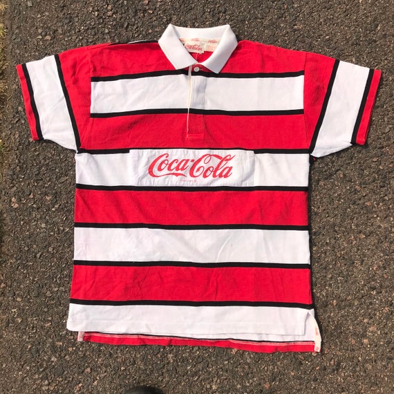 Vintage 1980’s Coca Cola Stripe Rugby Polo Shirt S