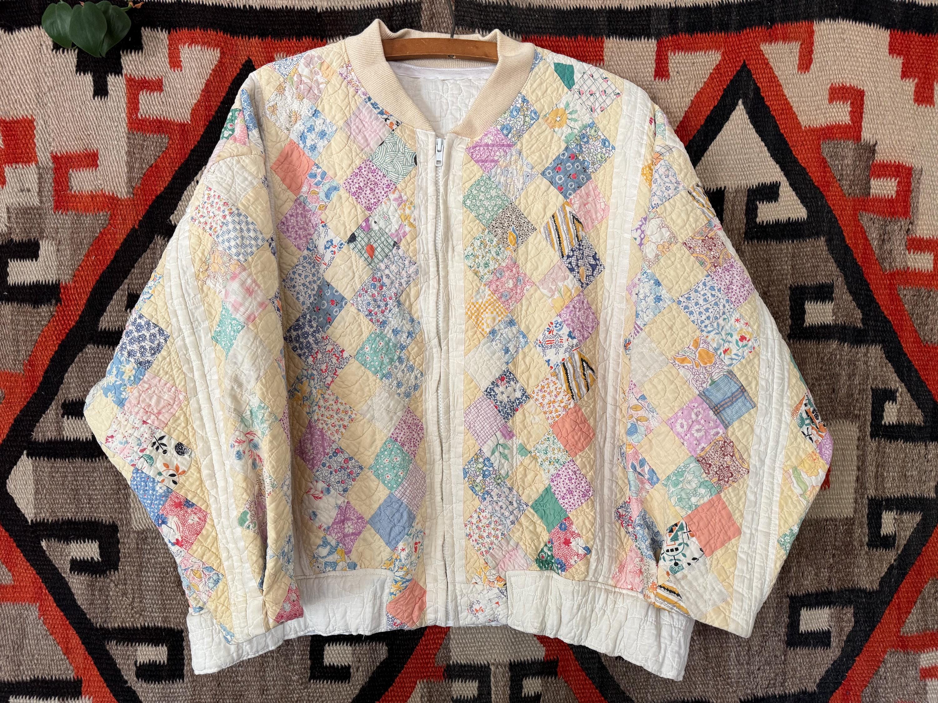 vintage パッチワーク キルト ジャケット コート ヴィンテージ風パッチワーク中綿コート｜コート・ジャケット - Fashion