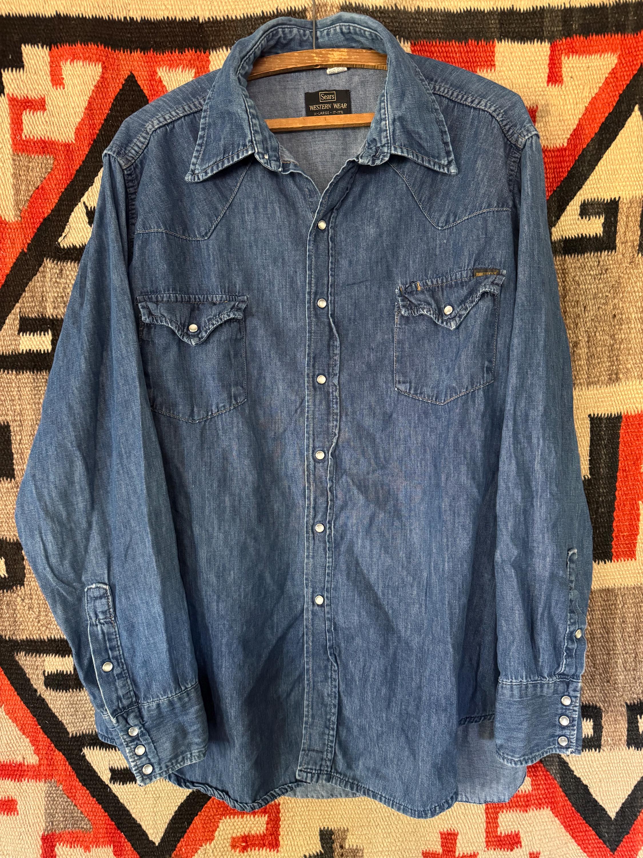 Vintage Roebucks Denim Shirt - Etsy