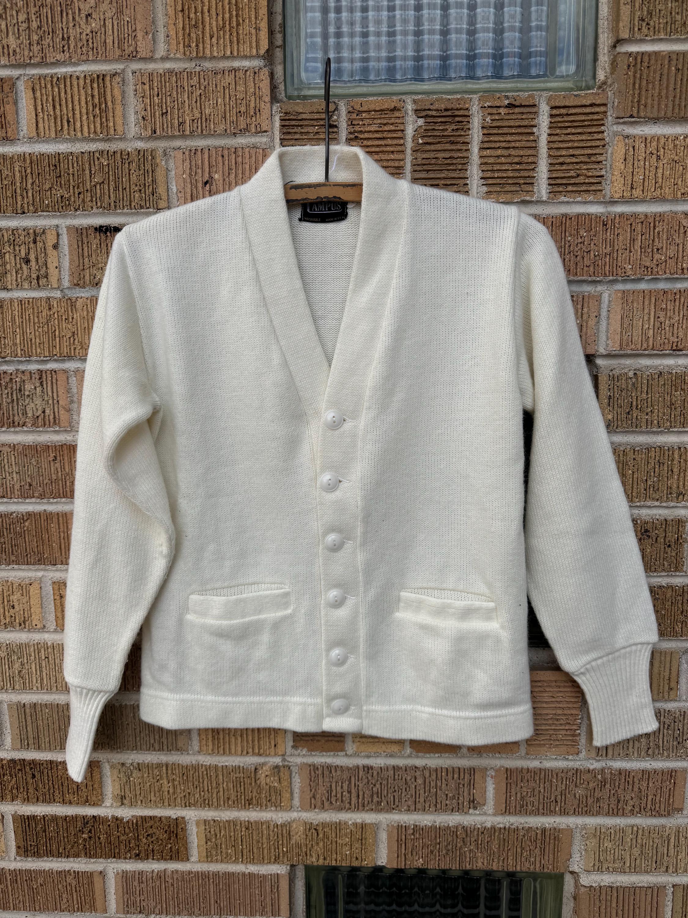 トップス acrylic cardigan 70s Vintage 1970's Campus Acrylic Cardigan Size S/XS - Etsy