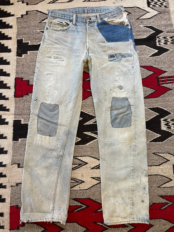 Vintage 1980’s Levi 501 redlines distressed origi… - image 1