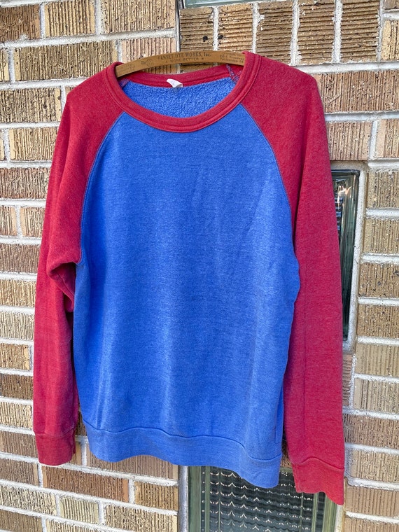 Vintage 1970’s blank two toned sweatershirt size … - image 1