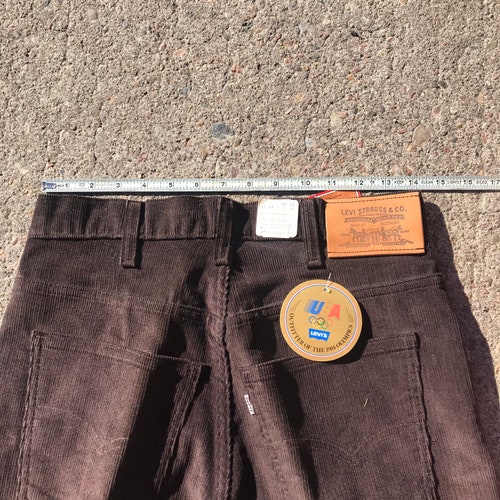 Vintage 1980’s deadstock USA olympics Levi 517 brown corduroy pants tagged shops 31x34