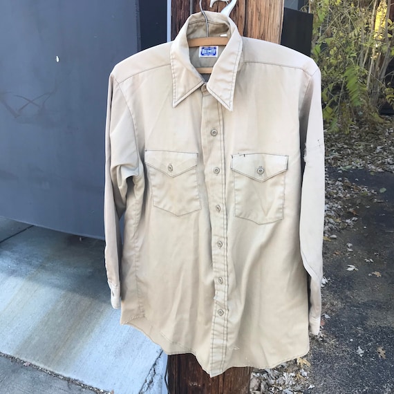 Vintage 1960’s Big Smith Sanforized work shirt bu… - image 1