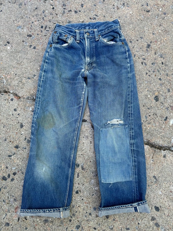 Vintage 1940s Levi 503ZXX Leather Patch Era Full Selvedge Baby  