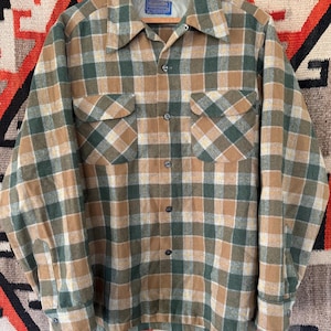 Vintage 50s 60's Pendleton Flannel Shirt Virgin Wool size