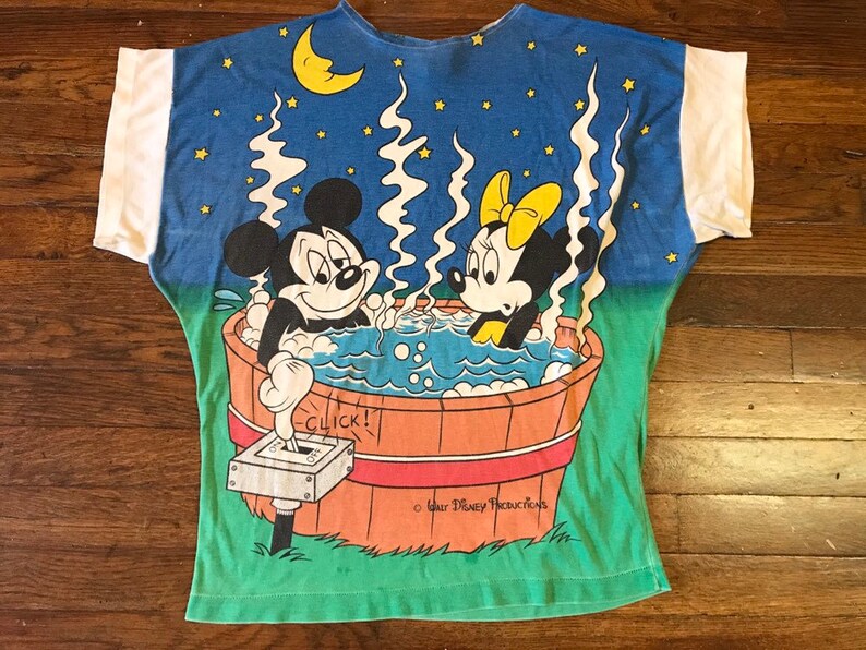 90s Double Sided Mickey And Minnie Mouse Hot Tub Shirt Medium