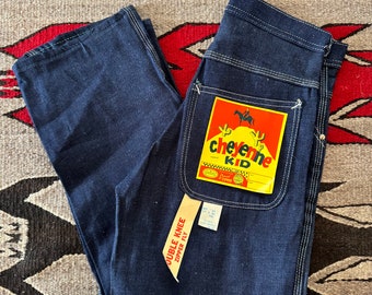 Vintage Deadstock 1950’s Cheyenne Kid Western Jeans Größe 12 modern 26x24