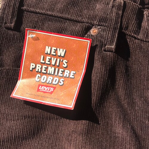Vintage 1980’s deadstock USA olympics Levi 517 brown corduroy pants tagged shops 31x34