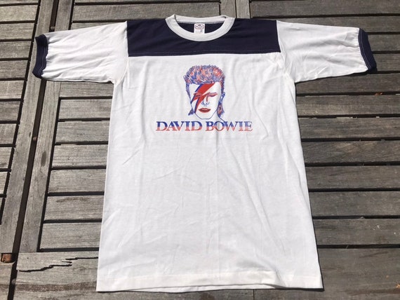1980's David Bowie Ringer Shirt Large