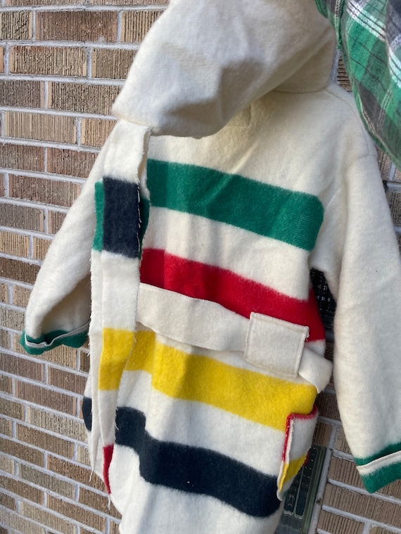 Vintage Hudson's Bay Point Blanket Capote Wool Bl… - image 5