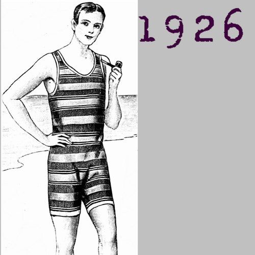 Gentleman's Swimming Costume Bathers Neck to Knee Cossie Etsy