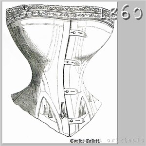 Corset - Victorian Reproduction PDF Pattern - 1860's -  made from original 1860 pattern