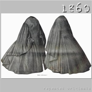 Padrão de costura para manto vitoriano: reprodução da década de 1860 com bolso secreto (padrão em PDF)