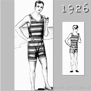 1940s Man's Swimming Trunks PDF Knitting Pattern 