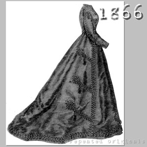 Winter Dress Designer Mme Fladry Victorian Reproduction PDF Pattern 1860's made from original 1866 Harpers Bazar pattern image 6