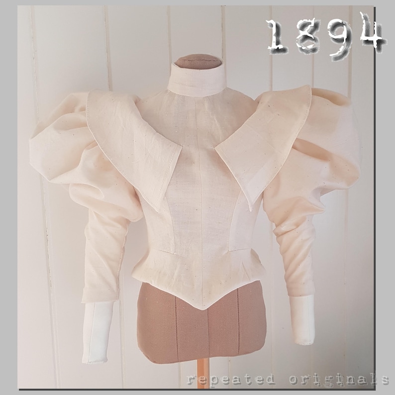 1890s to 1900 Victorian Edwardian Sewing Patterns     Bodice -  96 cm Bust - Victorian Reproduction PDF Pattern - 1890s - made from original 1894 pattern  AT vintagedancer.com