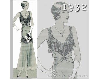 Evening/Formal/Bridesmaid dress - Bust 96cm - Vintage Reproduction PDF Pattern - 1930's - made from original 1932 Pattern