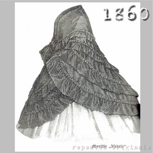 Mantle &quot;Isabelle&quot;  - Victorian Reproduction PDF Pattern - 1860&#39;s - made from original 1860 pattern