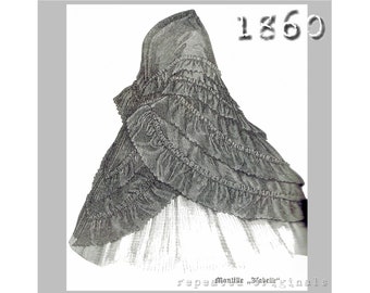 Mantle "Isabelle"  - Victorian Reproduction PDF Pattern - 1860's - made from original 1860 pattern