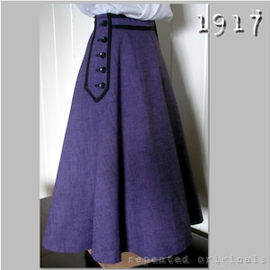 Skirt - 68cm Waist - Vintage Reproduction PDF pattern - made from an original 1917 pattern