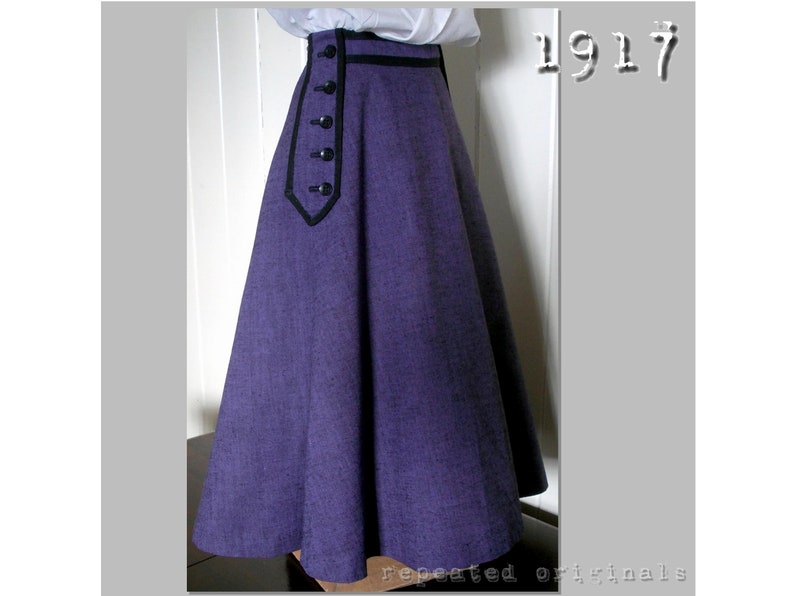 Victorian Skirts | Edwardian Skirts & Patterns     Skirt - 68cm Waist - Vintage Reproduction PDF pattern - made from an original 1917 pattern  AT vintagedancer.com