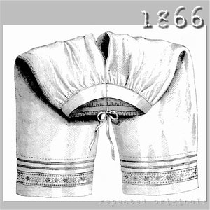 Ladies' Pantalons -  Victorian Reproduction PDF Pattern - 1860's -  made from original 1866 La Mode Illustree  pattern
