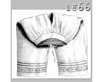 Ladies' Pantalons -  Victorian Reproduction PDF Pattern - 1860's -  made from original 1866 La Mode Illustree  pattern