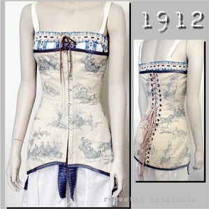 Corset (30cm half waist) Edwardian Reproduction PDF Pattern - 1910's -   made from original 1912  pattern