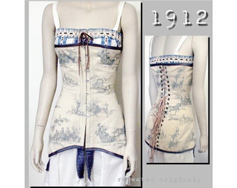 Corset (30 cm demi-taille) Reproduction édouardienne du modèle PDF - années 1910 - fabriqué à partir du modèle original de 1912