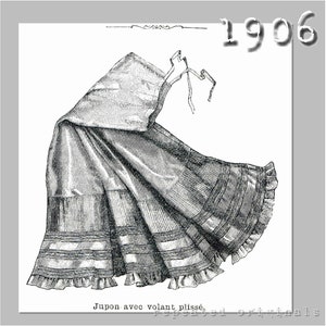 Halka z plisowaną falbaną - Wzór w formacie PDF - lata 1900. - wykonana z oryginalnego wzoru La Mode Illustree z 1906 r.